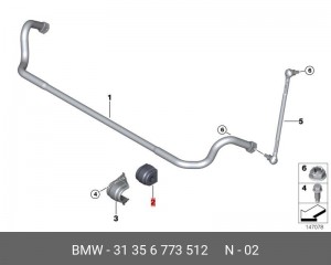 BMW 3 (E90) втулка переднего стабилизатора 31 35 6 773 512 BMW