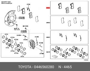 Toyota LC200, Lexus LX570 колодки тормозные передние 04465-60280 TOYOTA