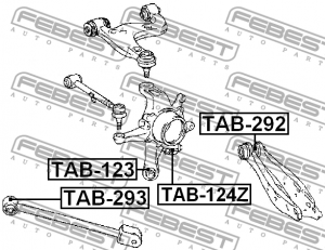 TOYOTA сайлентблок шарнирный в кулак TAB-124Z FEBEST