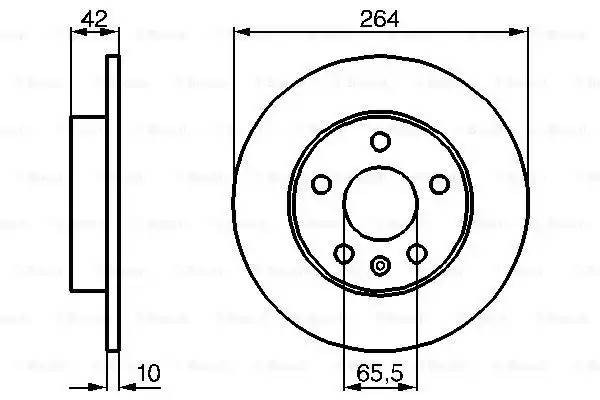 Диск тормозной задний OPEL ASTRA 98-/MERIVA 03-/ZAFIRA 99- (цена за 1 шт., к-кт  0 986 478 884 BOSCH