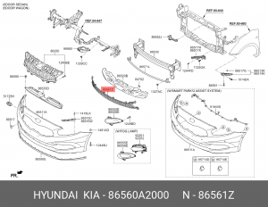 KIa Ceed 12 Решетка бампера нижняя 86560A2000 HYUNDAI KIA