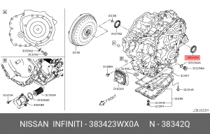 Nissan  сальник вариатора лев 38342-3WX0A NISSAN INFINITI