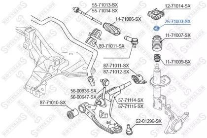 Mazda 626 91-94 подшипник опоры переднего амортизатора 26-71003-SX STELLOX