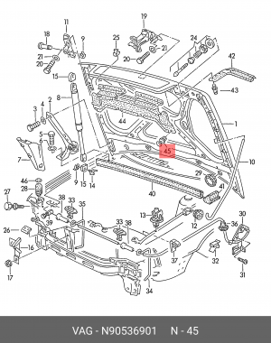 VW/Skoda - заклепка распорная пластик N 905 369 01 VAG