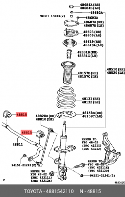 Toyota RAV4 10- Втулка перед стабилизатора левая D=23.4 48815-42110 TOYOTA