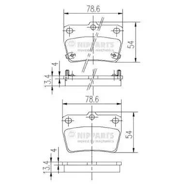 Toyota Rav-4 00-05гг колодки тормозные задние J3612020 H B JAKOPARTS NIPPARTS