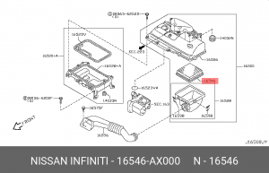 Nissan MICRA K11, K12 1.2, 1.4  ,Note 1.4,  фильтр воздушный ОРИГИНАЛ 16546AX000 NISSAN INFINITI