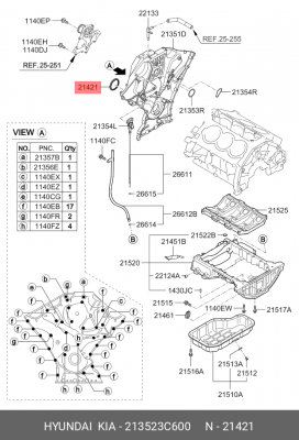 Hyundai 3,3 сальник перед коленвала    45x62x6 213523C600 HYUNDAI KIA
