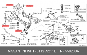 Nissan Pathfinder болт переднего аммортизатора нижний 01125S211E NISSAN INFINITI