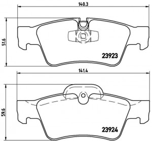 MB R350 колодки тормозные задние P50064 BREMBO