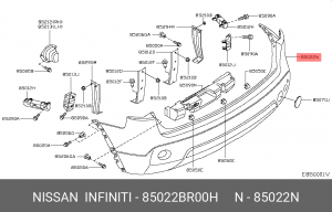 Nissan Qashkai задний бампер 85022-BR00H NISSAN INFINITI