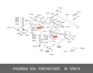 Hyundai Terracan Втулка стабилизатора заднего 55816H1000 HYUNDAI KIA