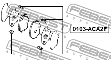 Комплект монтажный для дисковых колодок TOYOTA RAV4 2000-2005 0103-ACA2F 0103-ACA2F FEBEST
