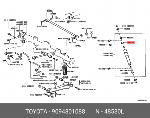 Toyota LC Prado втулка заднего амортизатора 90948-01088 TOYOTA