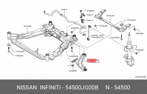 Nissan X-Trail T31, Qashqai рычаг перелний нижний правый 54500-JG00B NISSAN INFINITI