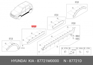 Huyndai Creta Накладка двери передней левой 87721M0000 HYUNDAI KIA