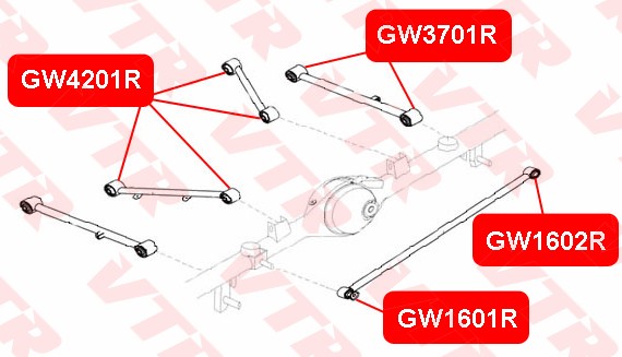 Втулка поперечной тяги (к кузову) GW1602R VTR