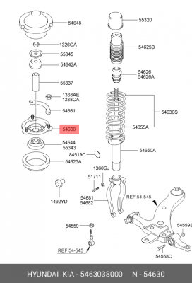 Hyundai Sonata 02- опора передней стойки 54630-38000 HYUNDAI KIA