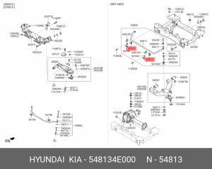 Kia Bongo III VIN Втулка переднего стабилизатора 548134E000 HYUNDAI KIA