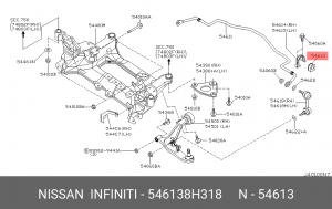 Nissan X-Trail втулка стабилизатора 54613-8H318 NISSAN INFINITI