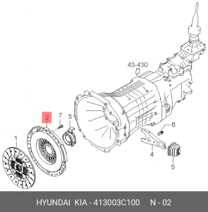 Kia Sorento 02-05 2.4б корзина сцепления 413003C100 HYUNDAI KIA