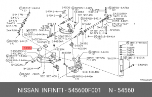 Nissan Terrano R20 сайлентблок переднего нижнего рычага 54560-0F001 NISSAN INFINITI