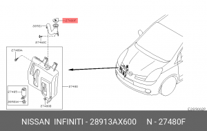 Nissan Micra Note крышка бачка омывателя 28913-AX600 NISSAN INFINITI