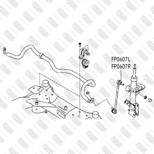Nissan Qashqai J10, Murano Z51, Teana J32, X-Trail T31,T32, Koleos стойка стабил FP0607L FIXAR