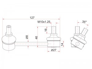 Toyota Avensis(T250) стойка заднего стабилизатора левая ST4884021010 SAT