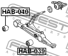 Honda Civic 92-00 с/блок переднего нижнего рычага внутренний HAB-040 FEBEST