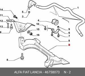 Fiat Albea Подрамник 46758073 FIAT