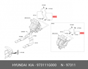 Kia Rio Шланг системы охлаждения 973111G000 HYUNDAI KIA