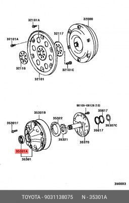 Toyota VITZ NCP10 2NZFE сальник между гидротрансформатором и АКПП 90311-38075 TOYOTA