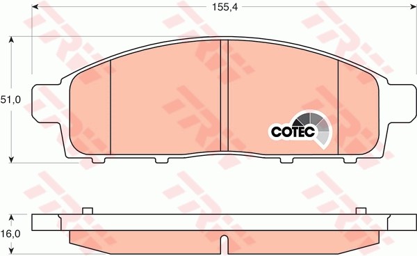 Mitsubishi L200 05-, PAJERO SPORT 08- колодки передние GDB3435 TRW
