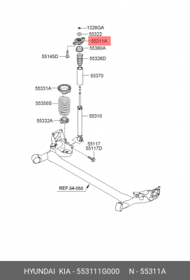 Kia Rio JB 06-11/Verna 06-08 опора зад. амортизатора 55311-1G000 HYUNDAI KIA