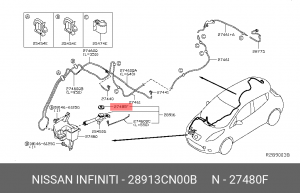 Nissan X-Trail T31 крышка бачка омывателя 28913-CN00B NISSAN INFINITI