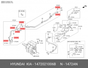 Sonata EF Хомут патрубка отопителя 1472021006B HYUNDAI KIA