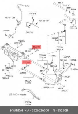Hyundai SantaFe 00-06 Болт зад развала( 4шт/авто) 5526026500 HYUNDAI KIA