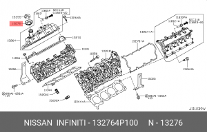 INFINITI FX прокладка маслозаливной горловины 132764P100 NISSAN INFINITI