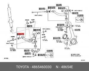 Toyota  Landcruiser 120 02- Сайлентблок переднего нижнего рычага, передний 48654-60030 TOYOTA
