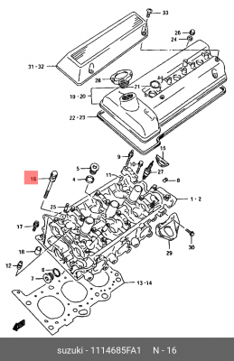 Suzuki GV 05- болты головки блока 11146-85FA1 SUZUKI