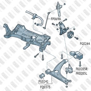 VAG Passat B6/B7/Golf 6/Tiguan/Jetta/Octavia A5 A7 Стойка стабилизатора передняя FP0694 FIXAR