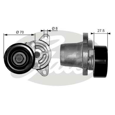 Hyundai Tucson/Sportage 04-09/SantaFe 00-11 2.0D-2,2D ролик натяж.ремня агрегато T38454 GATES