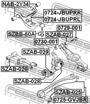 Suzuki GV 05- с/блок задней цапфы на малый продольный рычаг SZAB-028 FEBEST