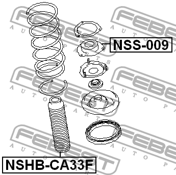 Nissan Primera P12, Murano Z50 Пыльник отбойник переднего амортизатора       MR1 NSHBCA33F FEBEST