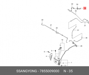SsangYong kyron форсунка омывателя заднего стекла 7855009000 SSANG YONG