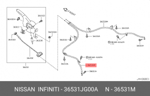 Nissan X- Trail 31 Трос ручника левый 36531-JG00A NISSAN INFINITI