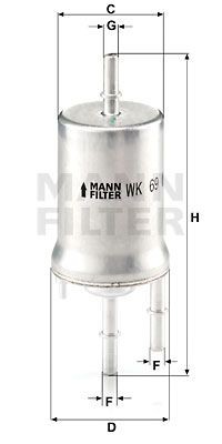 VAG Passat B6, Golf V, Octavia A5 фильтр топливный TSI-FSI 6bar WK69 MANN FILTER