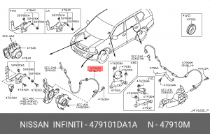 Nissan X-Trail (T31) Датчик АБС передний 47910-1DA1A NISSAN INFINITI