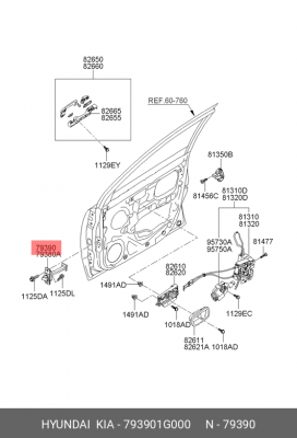 Ограничитель двери 793901G000 HYUNDAI KIA